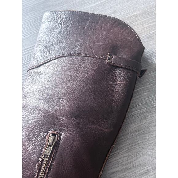 FRYE dark chocolate brown 100% leather knee high Phillip equestrian riding boots - Picture 5 of 16